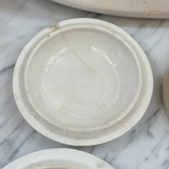 Antique English Earthenware Vanity Tray with Hair Receiver/Vanity bowl Set - Picture 16 of 17